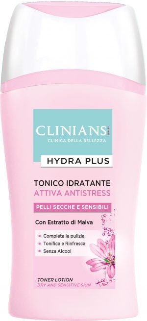 Clinians Hydra Plus Tonico Rinfrescante Attiva Antistress Pelli Secche o Sensibili Con Estratto Di Malva 200ml