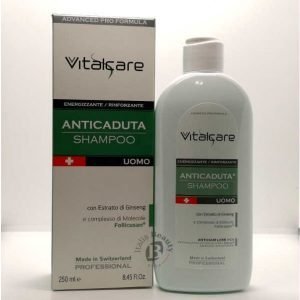 Vitalcare shampoo uomo anticaduta energizzante/rinforzante con estratto di ginseng 250ml