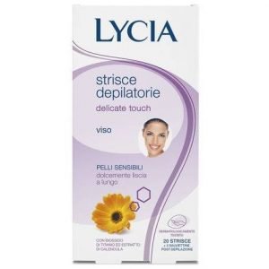 Lycia strisce depilatorie delicate touch viso pelli sensibili con biossido di titanio e calendula 20 strisce