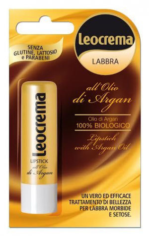Leocrema labbra all'olio di argan 100% biologico per labbra morbide e setose 5,5ml