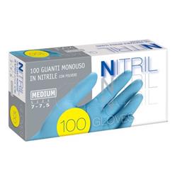 Nitril gloves 100 guanti monouso in nitrile ambidestri con bordino senza polvere misura small 6-6,5
